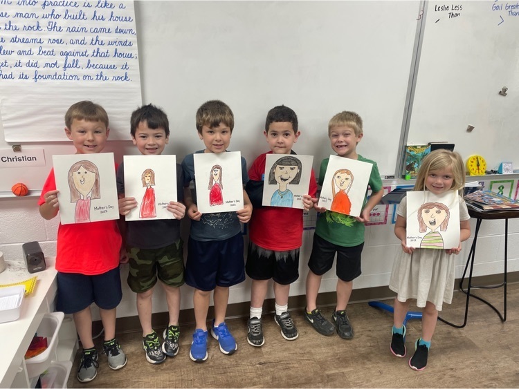 These first graders drew Mother's Day portraits and wrote their mommas a sweet letter on the back. 